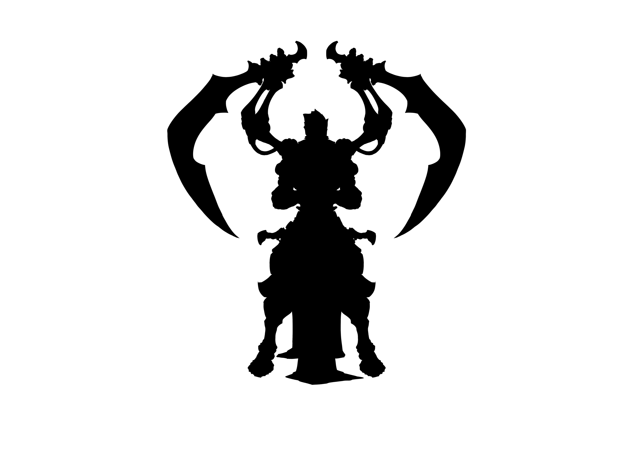 black silhouette of a character from the game in background